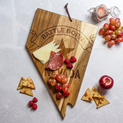 Totally Bamboo Rock and Branch® Origins Series Nevada State Shaped Cutting and Serving Board
