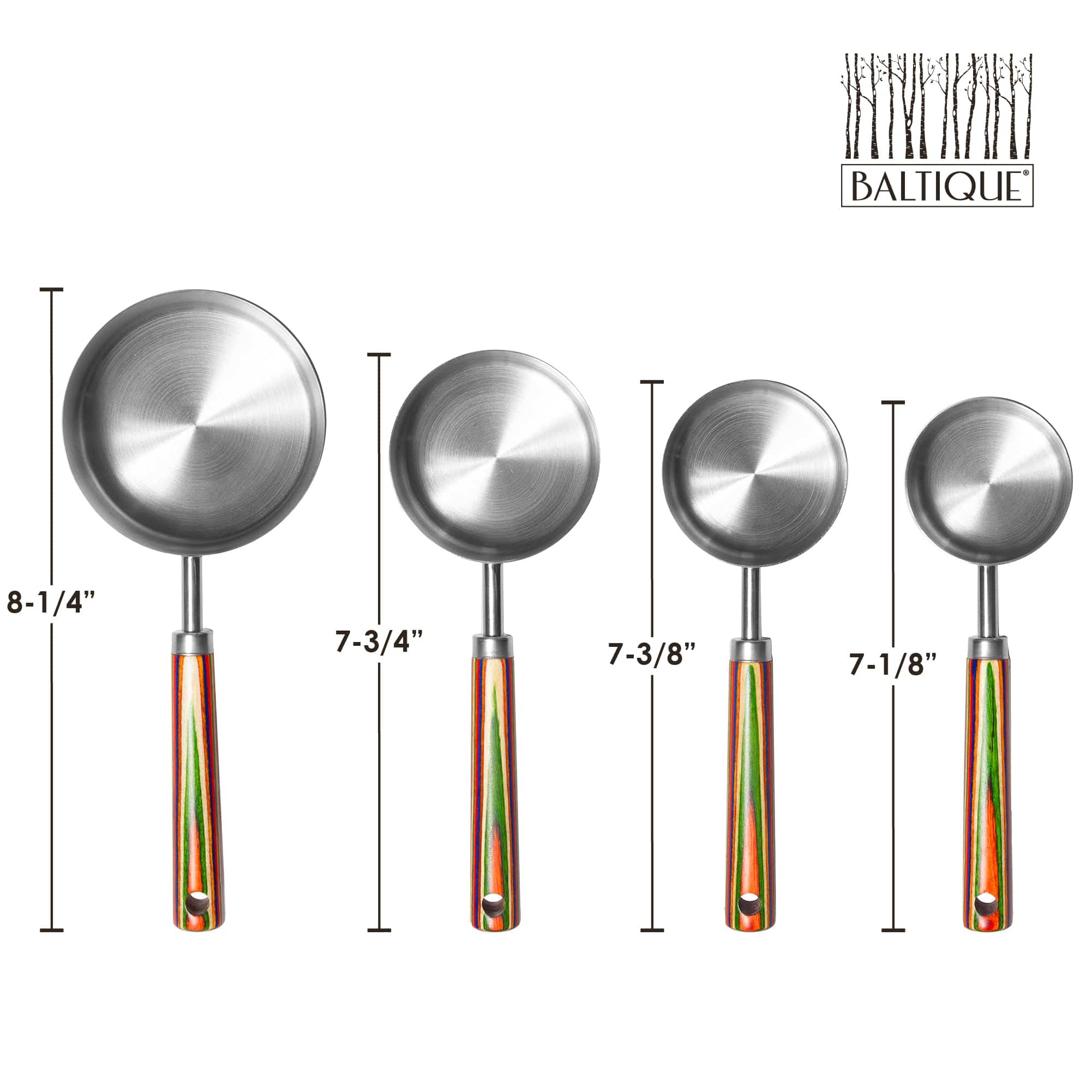Silver 4-Piece Measuring Cups