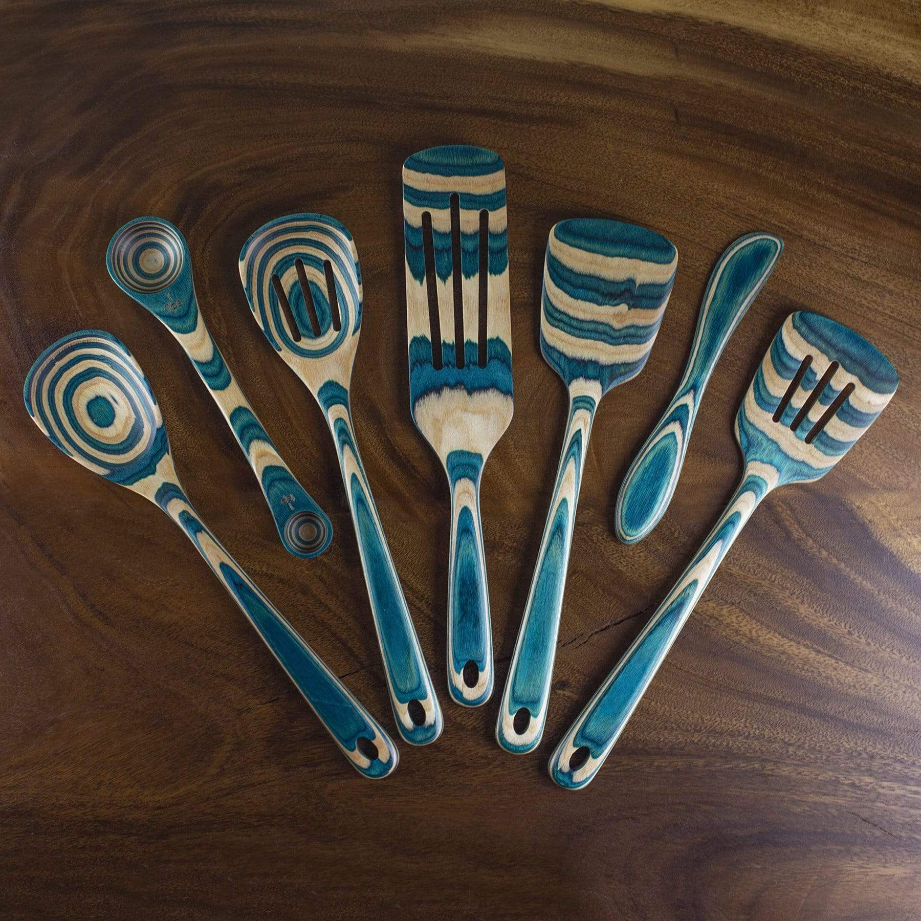Wooden Kitchen Cooking Utensils, 7 Pcs Wooden Spoons and Spatula