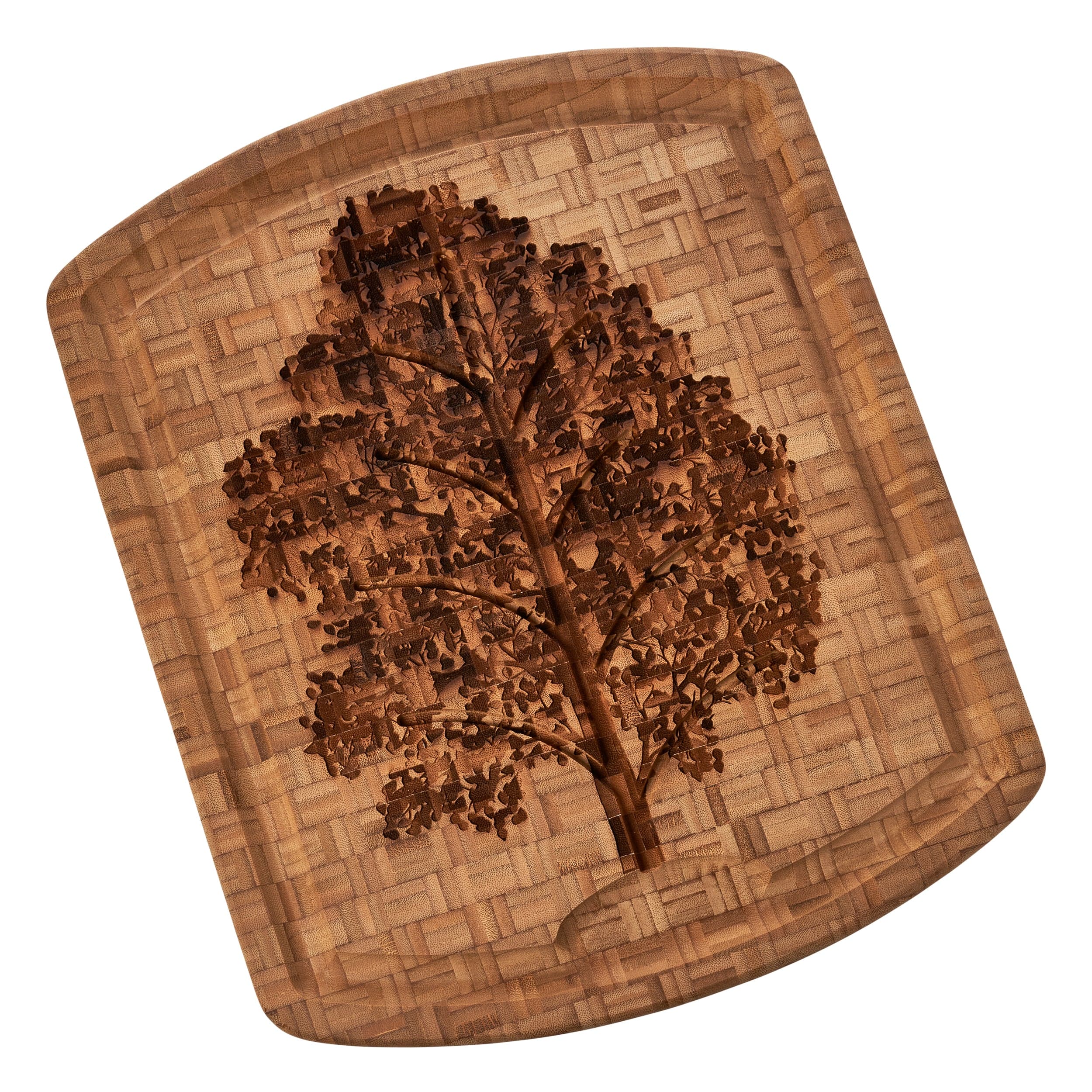 Totally Bamboo Family Tree Bamboo Carving Board with Etched Juice Groove, 19-1/2" x 15-3/4" x 1"