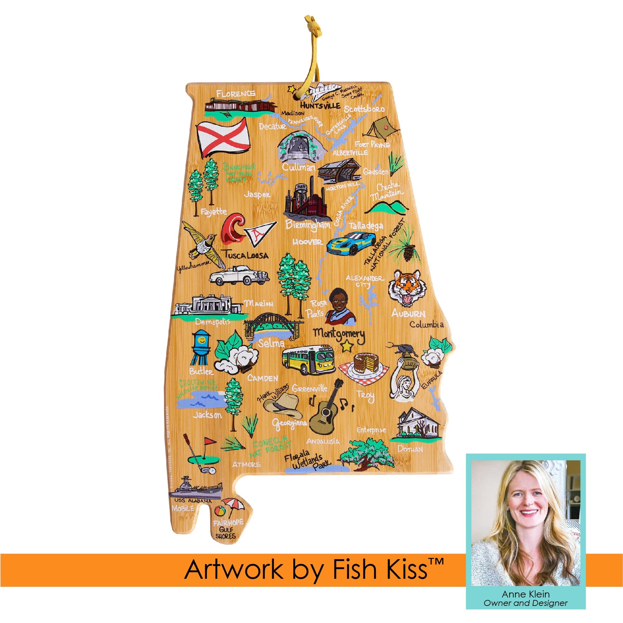 Alaska Square Canvas Art – Fish Kiss