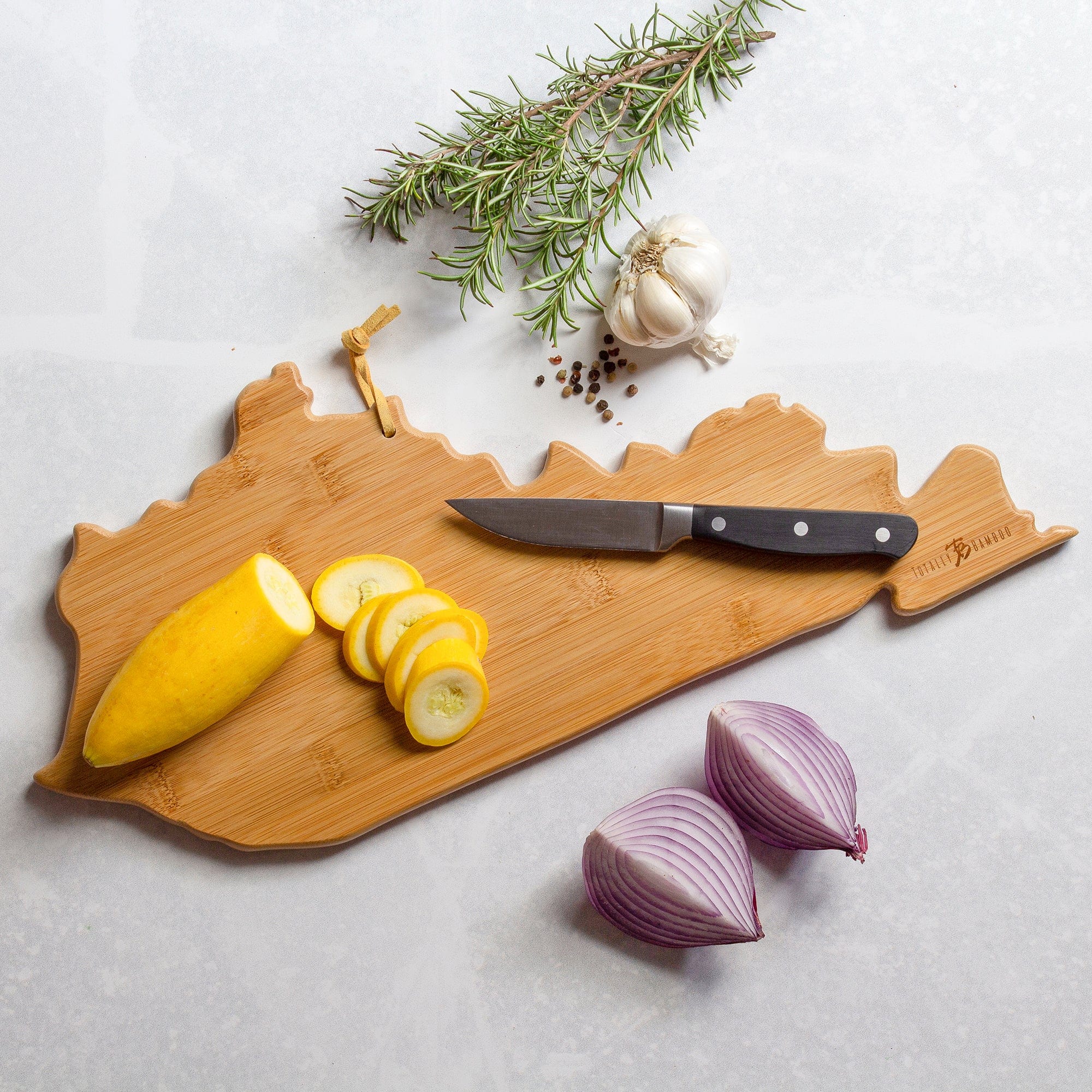 Totally Bamboo Fish Kiss State Shaped Cutting Board