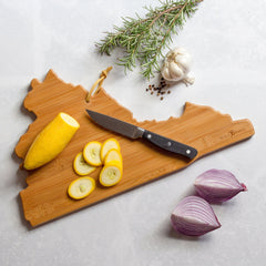 Totally Bamboo Virginia State Shaped Cutting and Serving Board with Artwork by Fish Kiss™