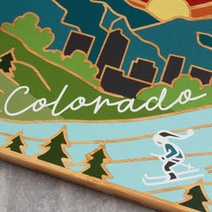 Totally Bamboo Colorado State Shaped Serving and Cutting Board with Artwork by Summer Stokes