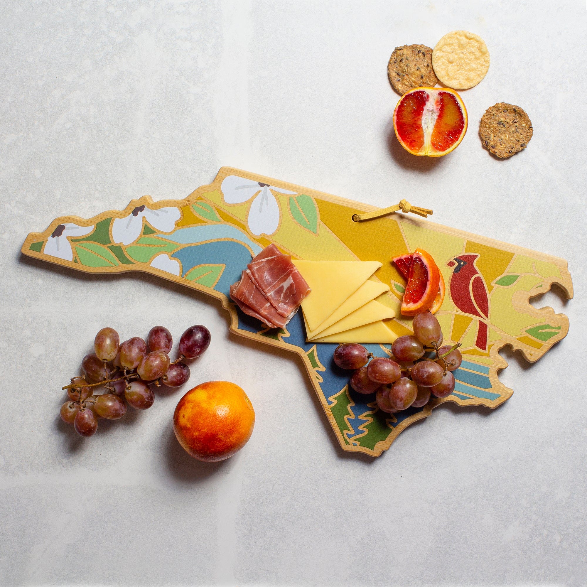 North Carolina State Shaped Serving and Cutting Board with Artwork by  Summer Stokes