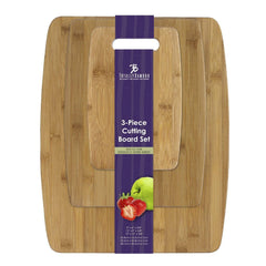 Totally Bamboo 3-Piece Bamboo Cutting Board Set, 15" x 12", 12" x 9" and 9" x 6"