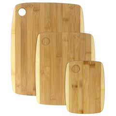 Totally Bamboo 3-Piece Two-Tone Bamboo Serving and Cutting Board Set