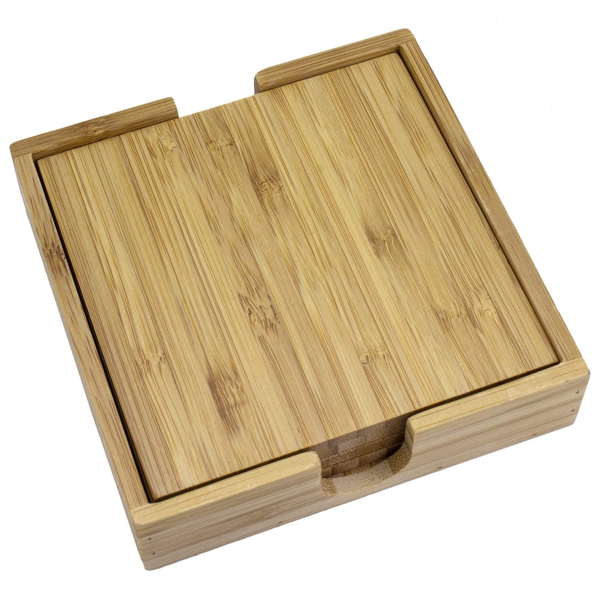 True Stack Bamboo Coasters, Modern Square Coasters, Bamboo Wood, Protect  Tables And Surfaces, Set Of 4 : Target