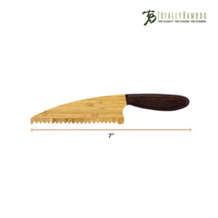 Totally Bamboo 7" Bamboo Lettuce Knife with Serrated Bamboo Blade