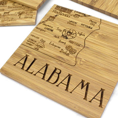 Totally Bamboo Alabama State Puzzle 4-Pc. Coaster Set with Case