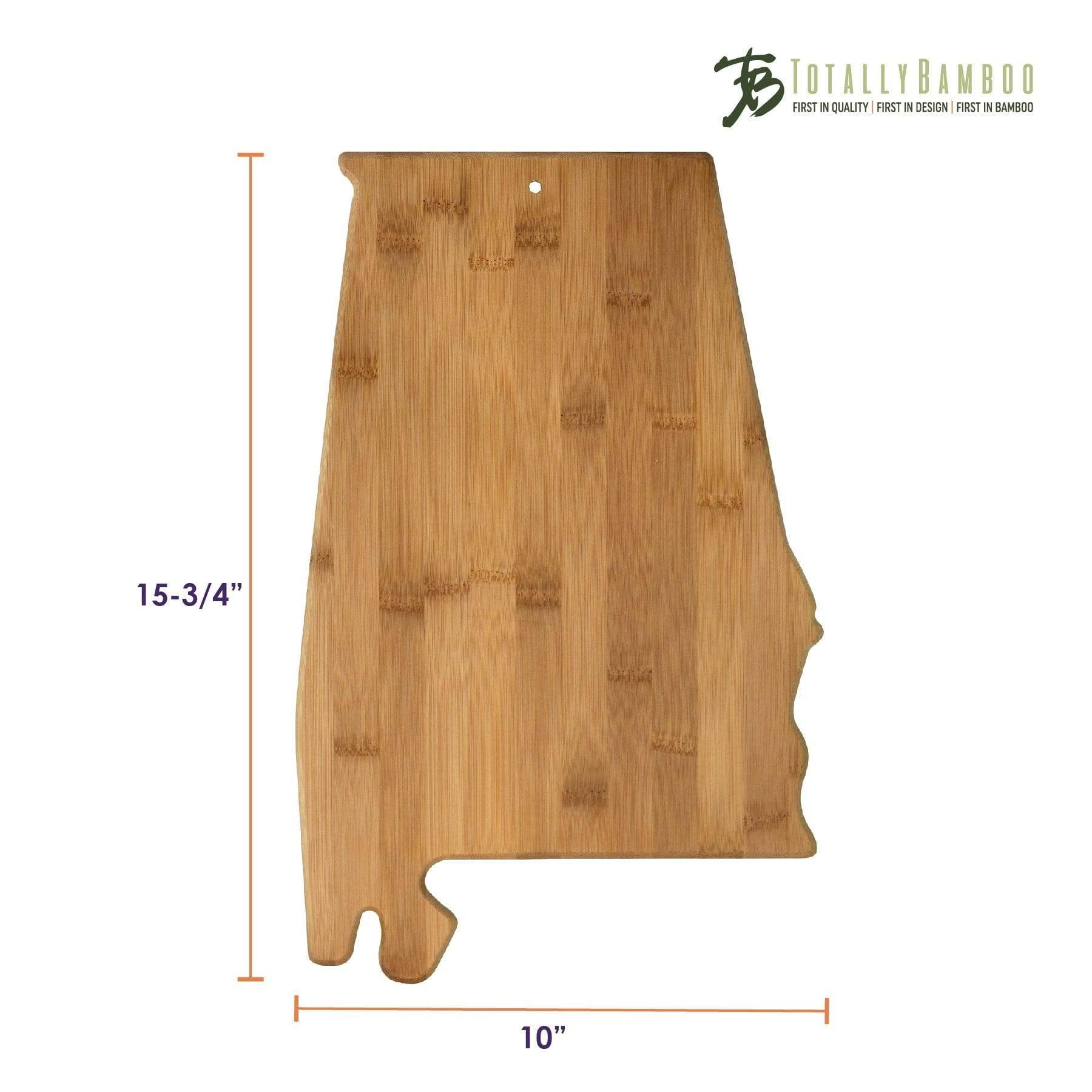 Totally Bamboo Alabama State Shaped Bamboo Serving and Cutting Board