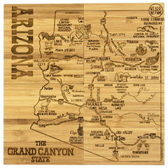 Totally Bamboo Arizona State Puzzle 4 Piece Bamboo Coaster Set with Case