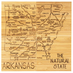 Totally Bamboo Arkansas State Puzzle 4 Piece Bamboo Coaster Set with Case