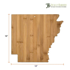 Totally Bamboo Arkansas State Shaped Bamboo Serving and Cutting Board