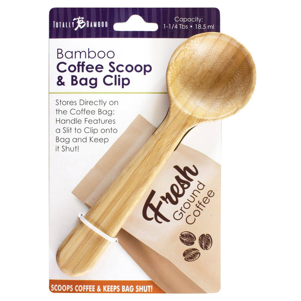 Bamboo Wood Measuring Spoon and Bag Clip (1 Tbsp) - Scoop for Coffee, Espresso, and Loose Tea - Designed in California (1 Tablespoon)