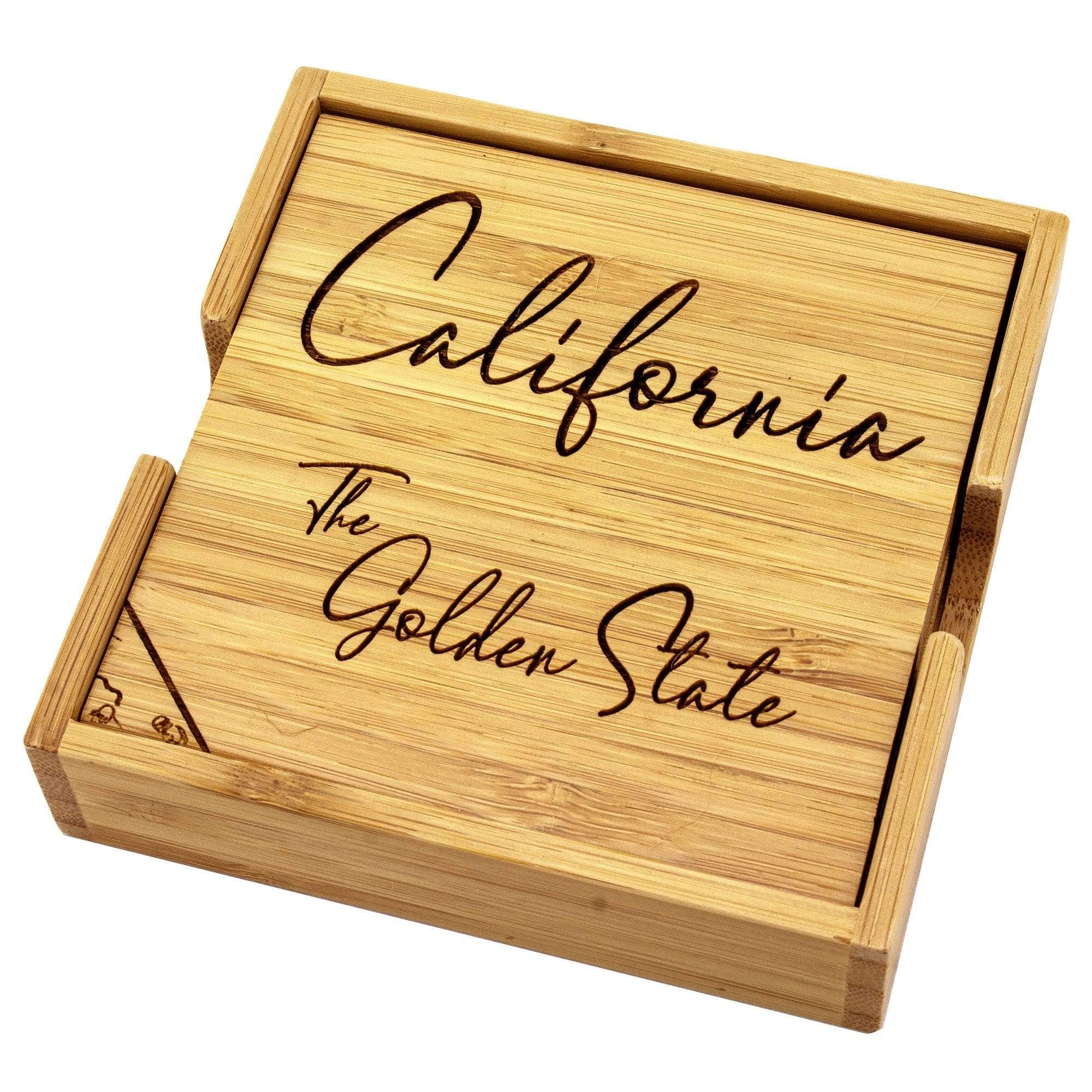 Totally Bamboo California State Puzzle 4-Pc. Coaster Set with Case