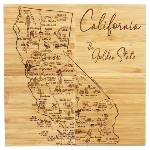 Totally Bamboo California State Puzzle 4-Pc. Coaster Set with Case