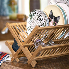 Totally Bamboo Collapsible Bamboo Dish Drying Rack