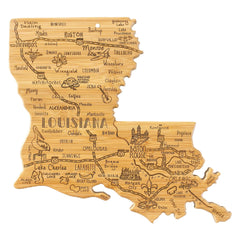 Totally Bamboo Destination Louisiana State Shaped Bamboo Serving and Cutting Board