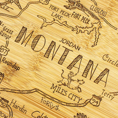 Totally Bamboo Destination Montana State Shaped Bamboo Serving and Cutting Board