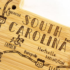 Totally Bamboo Destination South Carolina State Shaped Bamboo Serving and Cutting Board