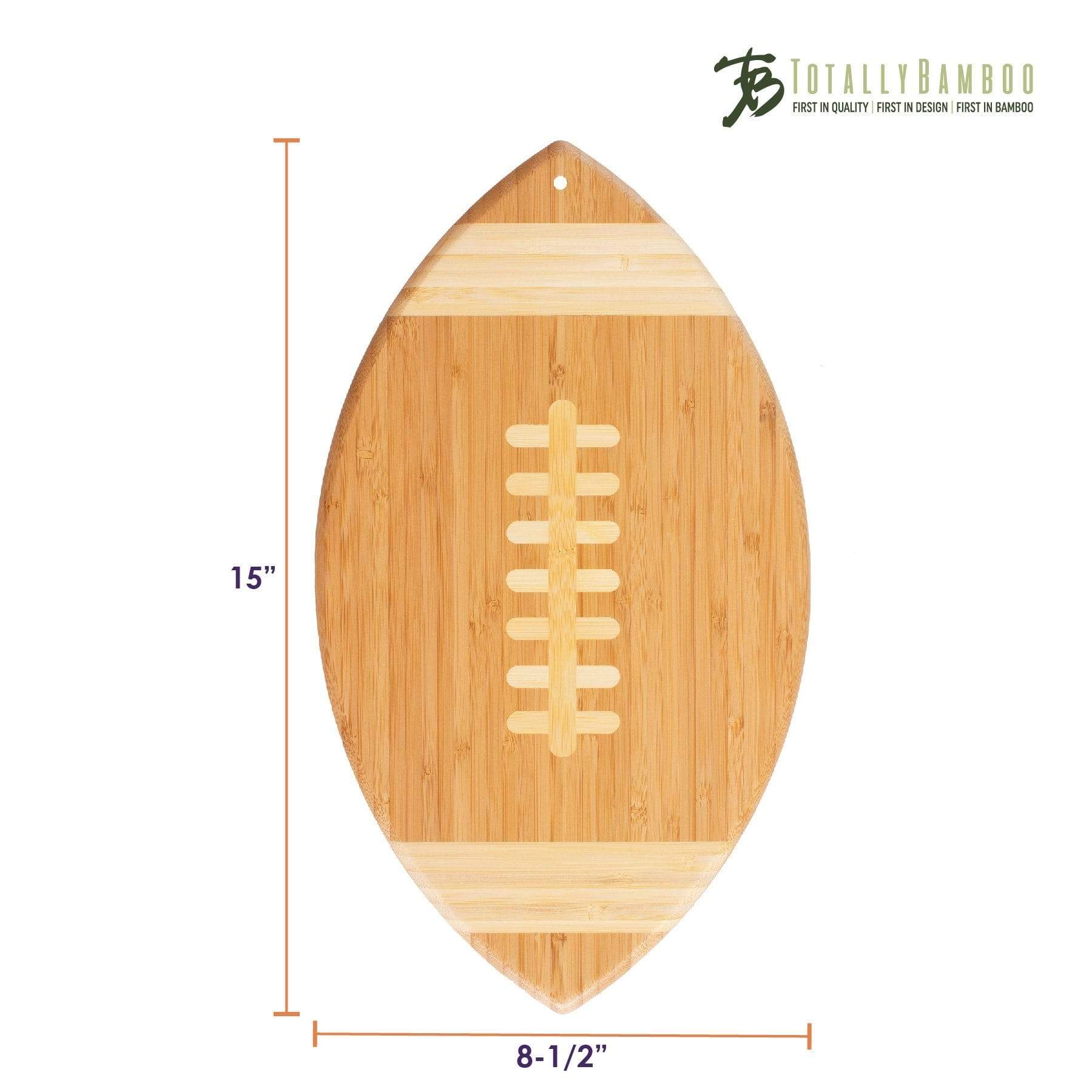Totally Bamboo Football Shaped Serving and Cutting Board, 15" x 8-1/2"