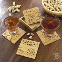 Totally Bamboo Georgia State Puzzle 4-Pc. Coaster Set with Case