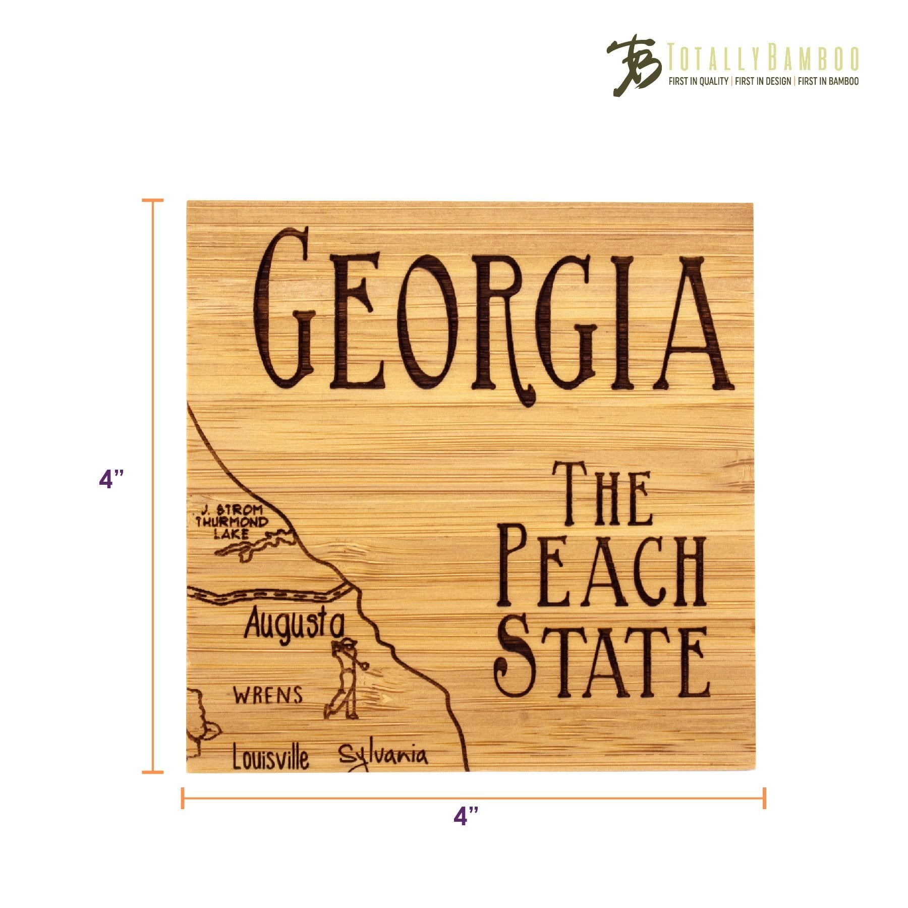 Totally Bamboo Georgia State Puzzle 4-Pc. Coaster Set with Case