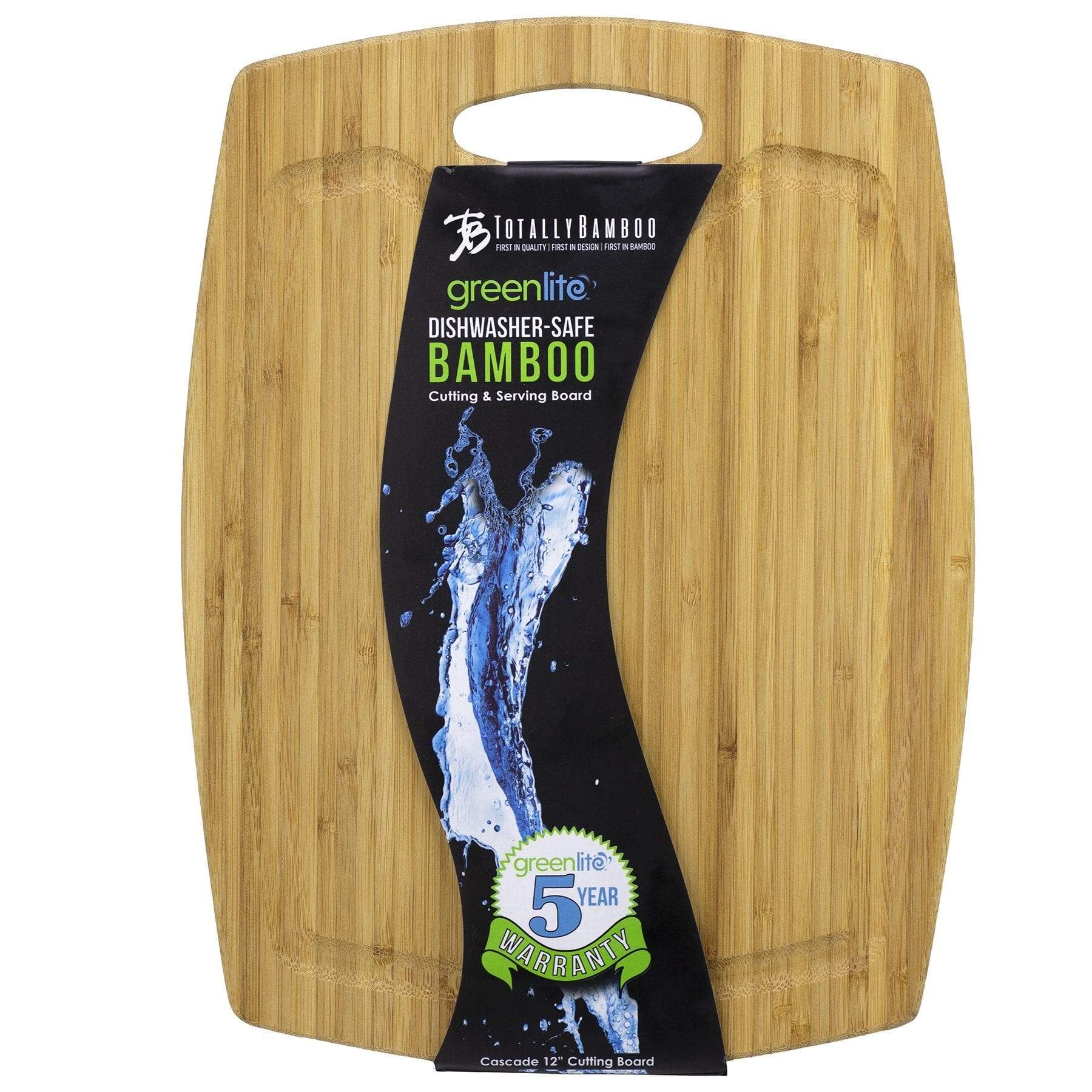 Totally Bamboo GreenLite™ Dishwasher Safe Bamboo Cutting Board, "Cascade" Series 12" x 9"