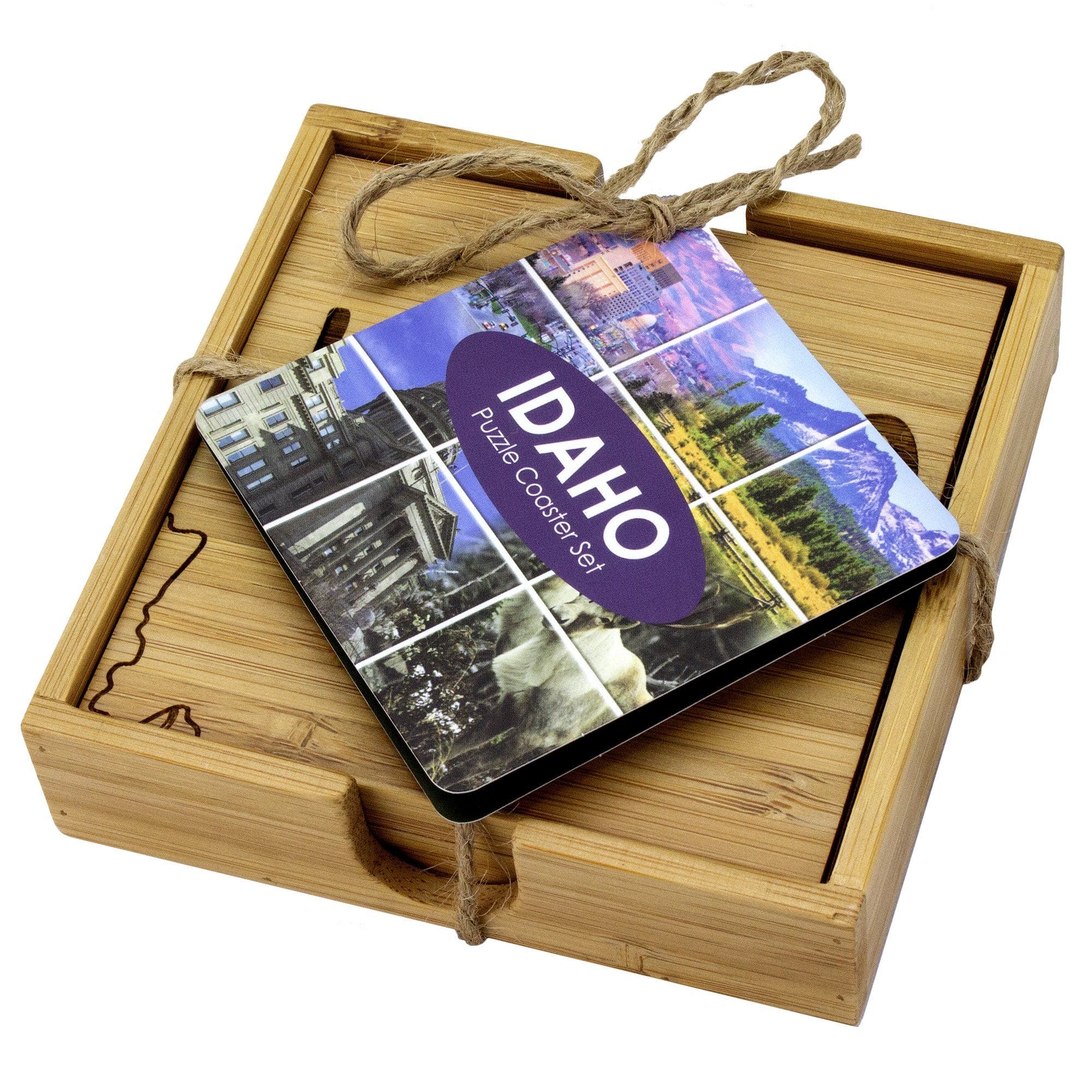 Totally Bamboo Idaho State Puzzle 4-Pc. Coaster Set with Case