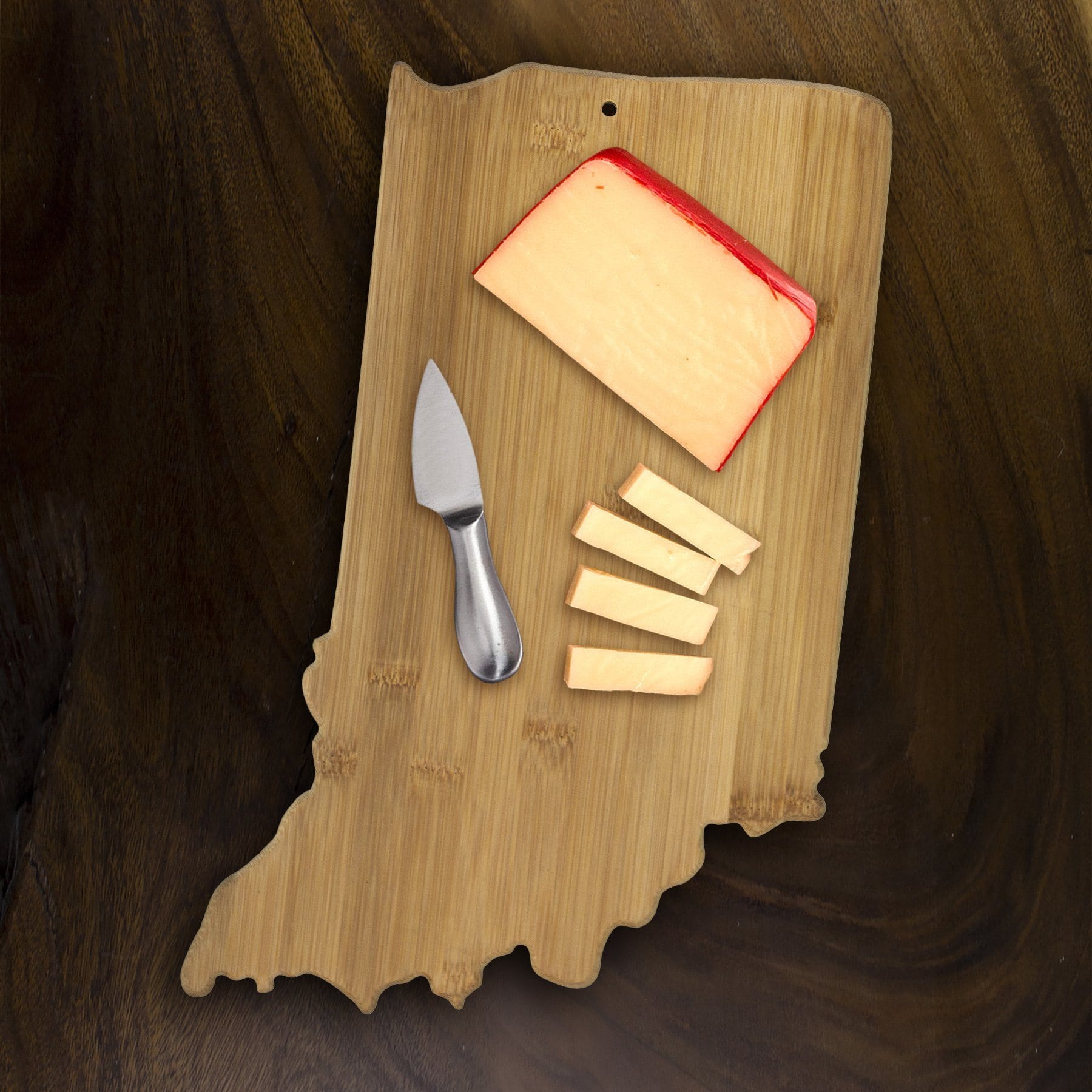 Totally Bamboo Indiana State Shaped Bamboo Serving and Cutting Board