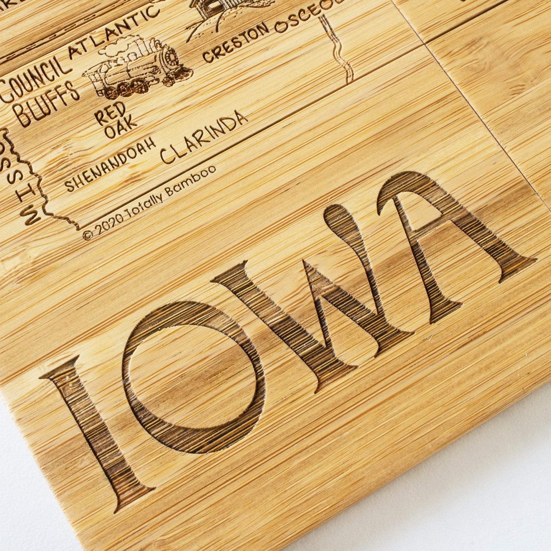 Totally Bamboo Iowa State Puzzle 4 Piece Bamboo Coaster Set with Case