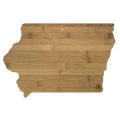 Totally Bamboo Iowa State Shaped Bamboo Serving and Cutting Board
