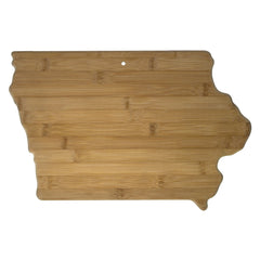 Totally Bamboo Iowa State Shaped Bamboo Serving and Cutting Board