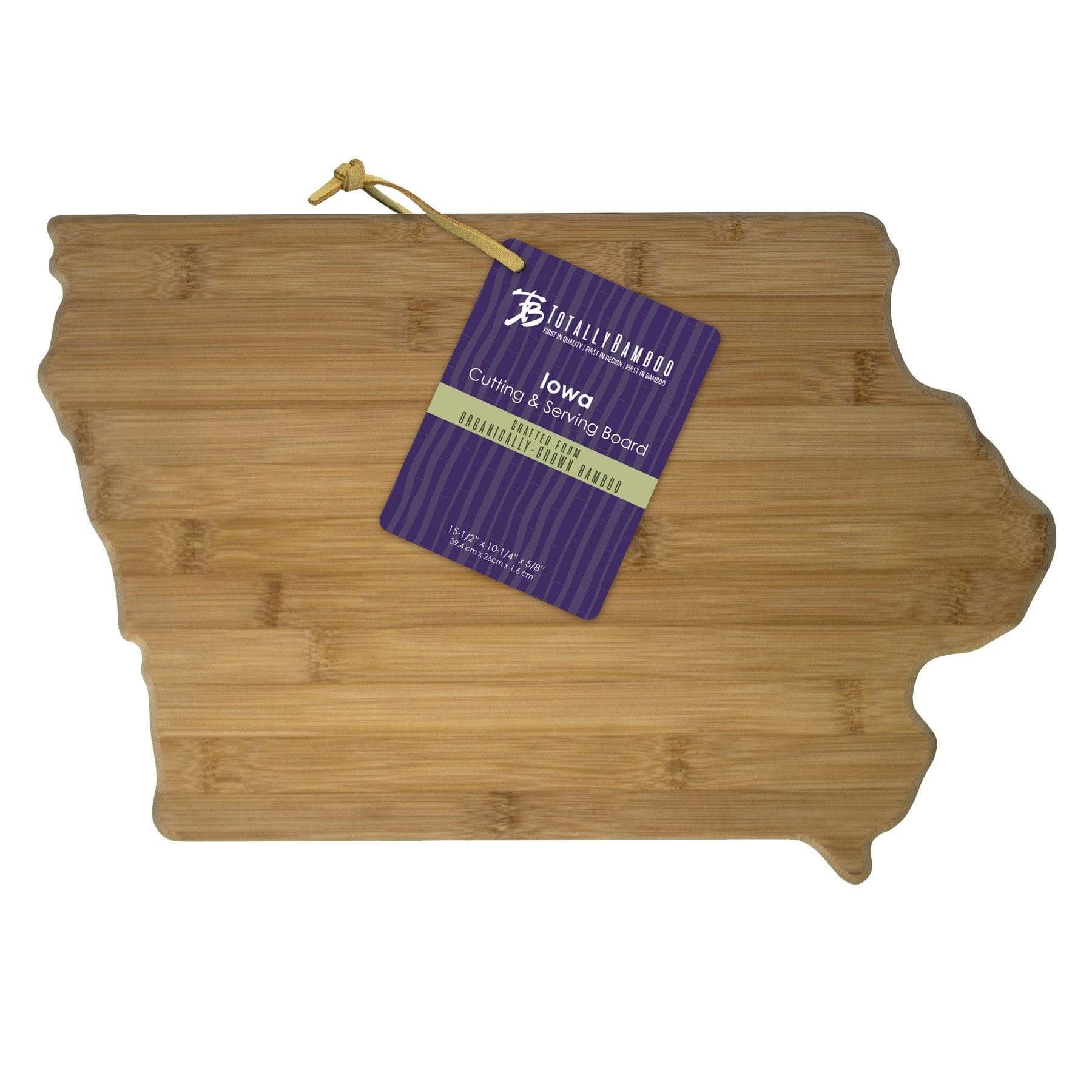 Totally Bamboo Iowa State Shaped Bamboo Serving and Cutting Board