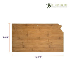 Totally Bamboo Kansas State Shaped Bamboo Serving and Cutting Board