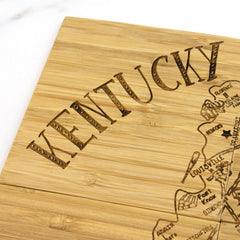 Totally Bamboo Kentucky State Puzzle 4 Piece Bamboo Coaster Set with Case