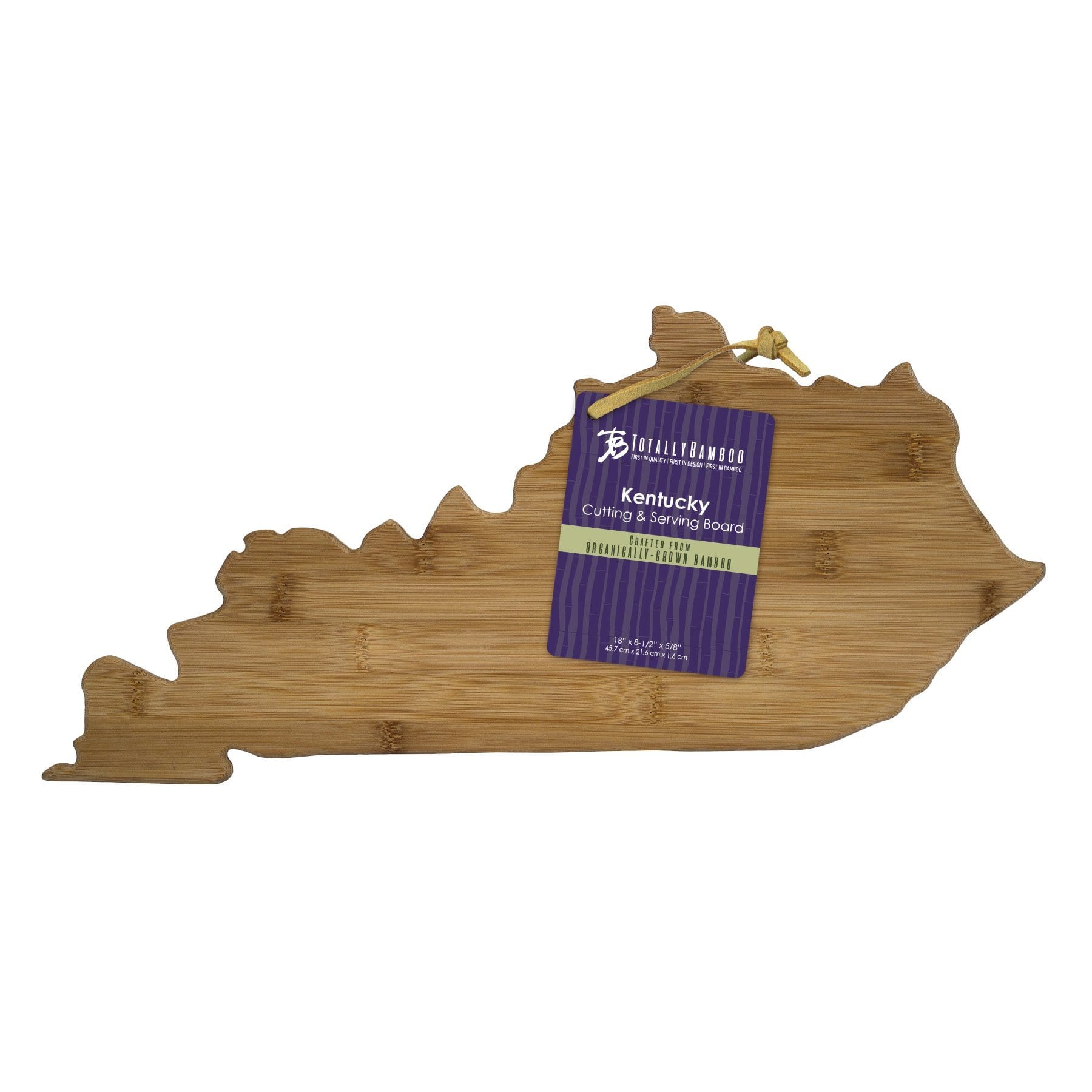 Totally Bamboo Kentucky State Shaped Bamboo Serving and Cutting Board