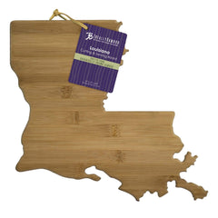 Totally Bamboo Louisiana State Shaped Bamboo Serving and Cutting Board