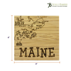 Totally Bamboo Maine State Puzzle 4-Pc. Coaster Set with Case