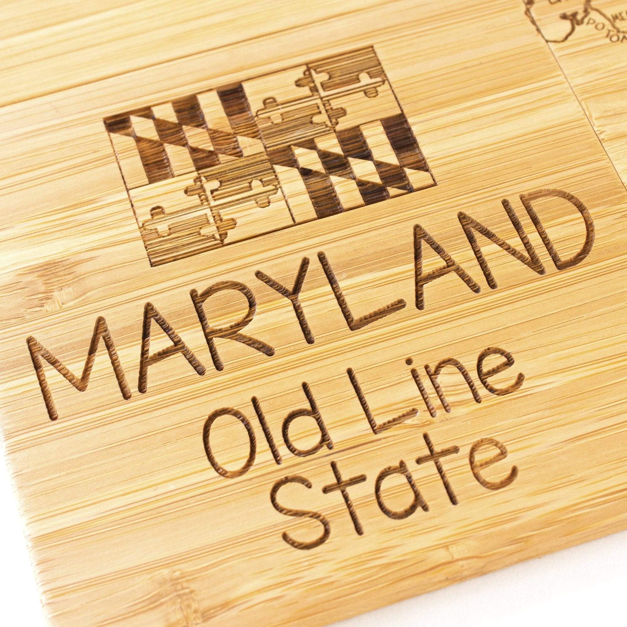 Totally Bamboo Maryland State Puzzle 4 Piece Bamboo Coaster Set with Case