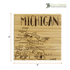 Totally Bamboo Michigan State Puzzle 4-Pc. Coaster Set with Case
