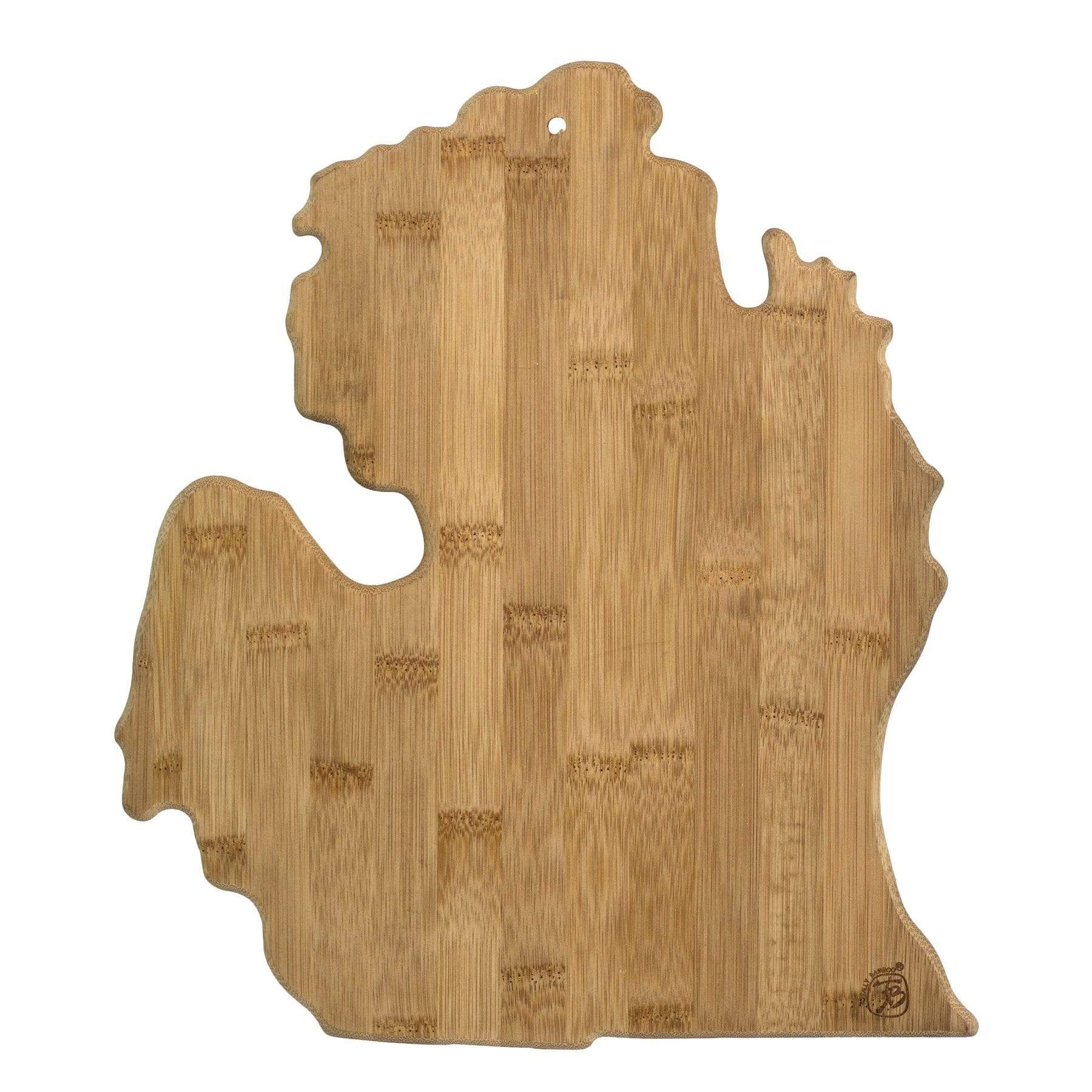 Totally Bamboo Michigan State Shaped Bamboo Serving and Cutting Board