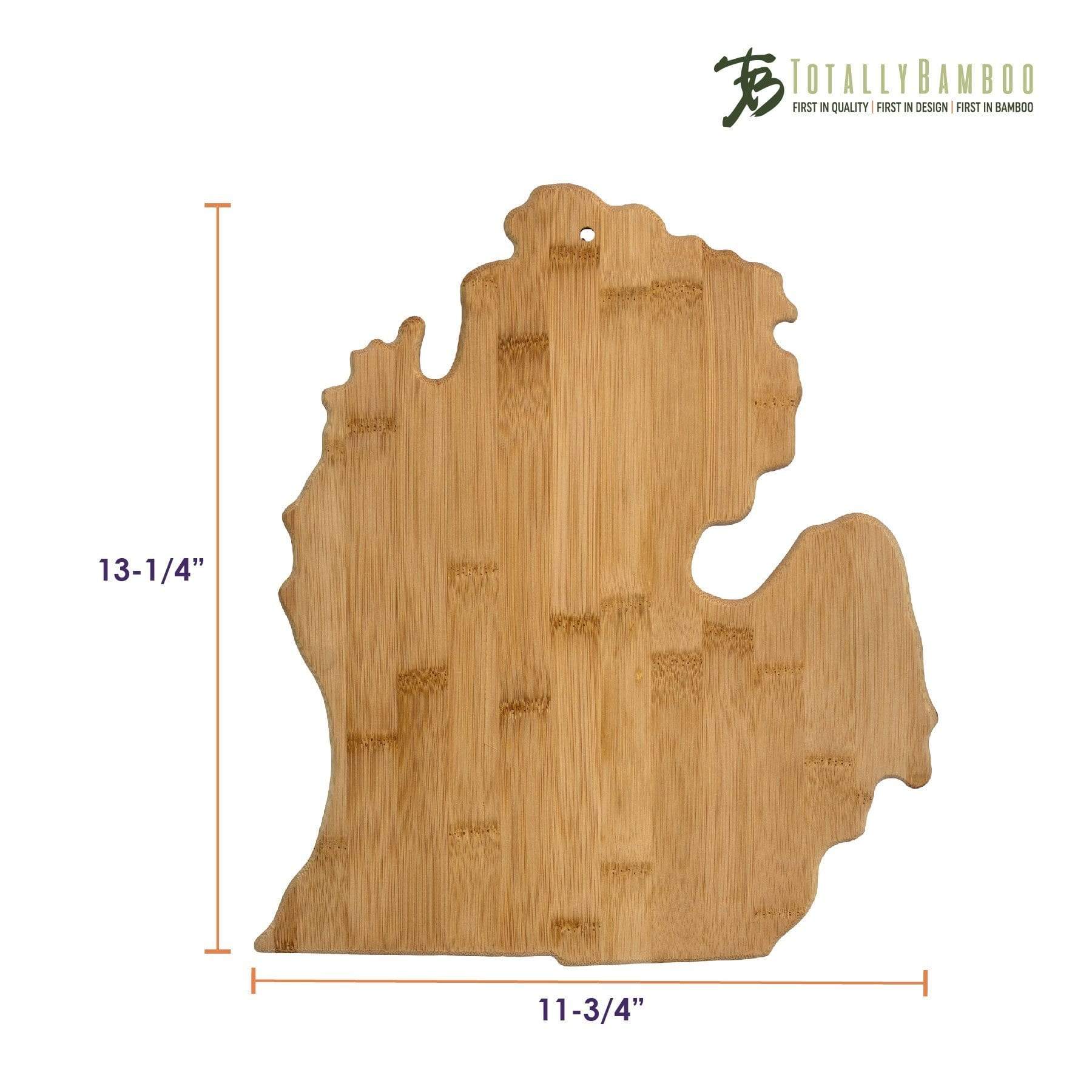 Totally Bamboo Michigan State Shaped Bamboo Serving and Cutting Board