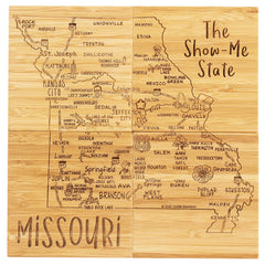 Totally Bamboo Missouri State Puzzle 4 Piece Bamboo Coaster Set with Case