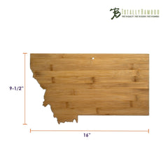 Totally Bamboo Montana State Shaped Bamboo Serving and Cutting Board