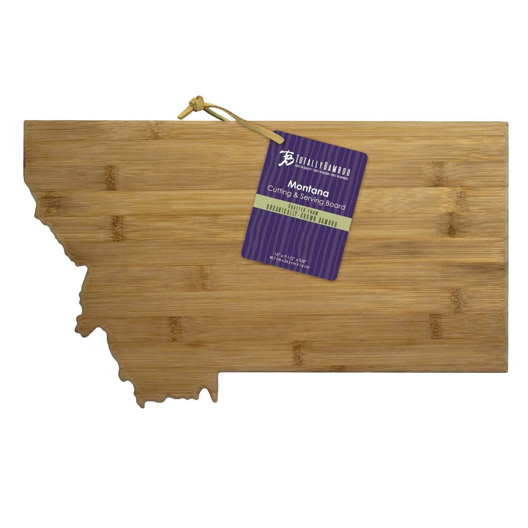 Totally Bamboo Montana State Shaped Bamboo Serving and Cutting Board