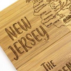 Totally Bamboo New Jersey State Puzzle 4 Piece Bamboo Coaster Set with Case
