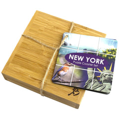 Totally Bamboo New York State Puzzle 4-Pc. Coaster Set with Case