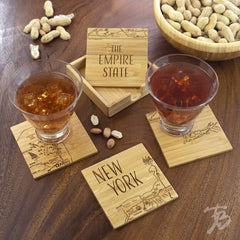 Totally Bamboo New York State Puzzle 4-Pc. Coaster Set with Case